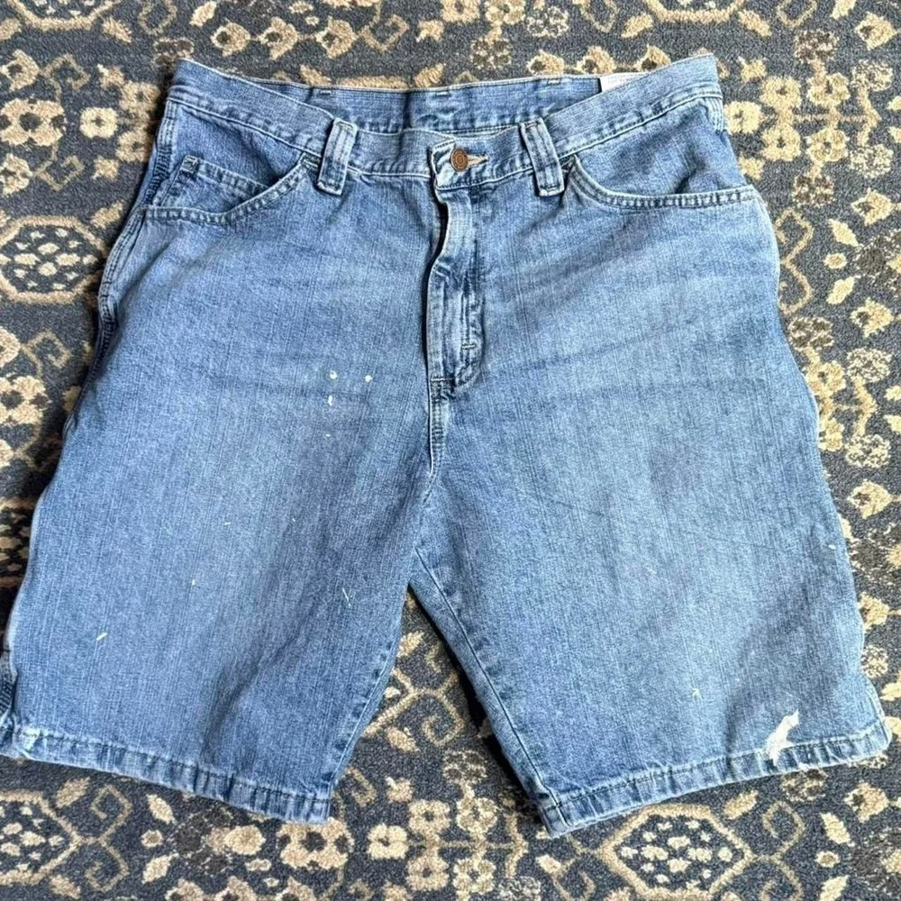 Wrangler Carpenter Denim Jorts Medium Wash Workwear Skater Grunge Shorts Size 34
